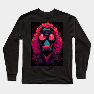 Cyberpunk Futuristic Modern Poodle Dog Breed Long Sleeve T-Shirt